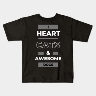 I heart cats and dogs pets lover animal lover Kids T-Shirt